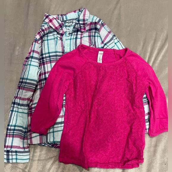 Cherokee Other - Cherokee Fuchsia and Plaid Kids Shirt Duo